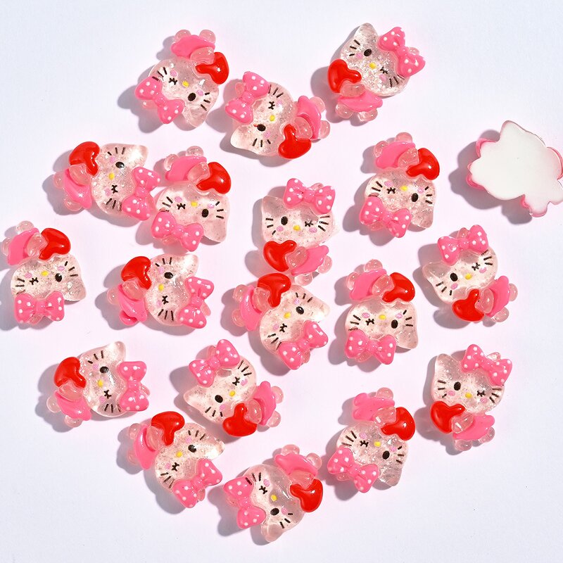 Nail Rhinestones Wholesale Supplier - KT Cat Hello Kitty Ice Transparent Resin Sweet Cute Cartoon Diamond Decoration