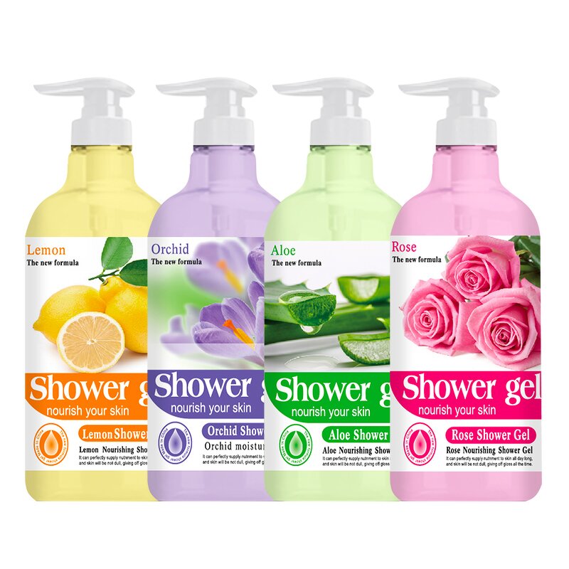 Shower Gel Manufacturer - 1380ml Anti Aging Moisturizing Fragrance Lemon Orchid Aloe Vera Rose Whitening Body Wash for Unisex & SKIH OEM ODM