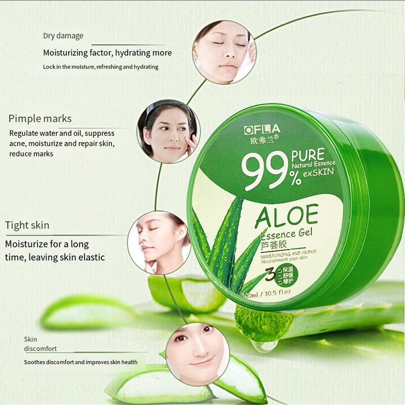 Acne Removal Gel Manufacturer - Private Label 300ml Organic Herbal Facial 100% Pure Natural Soothing Aloe Vera & PeilSi OEM ODM