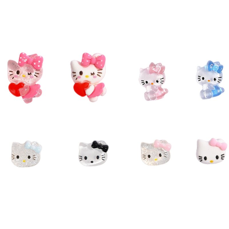 Nail Rhinestones Wholesale Supplier - KT Cat Hello Kitty Ice Transparent Resin Sweet Cute Cartoon Diamond Decoration
