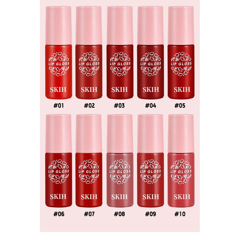 Lip Gloss Kit Manufacturer - Private Label 10 Colors Water Mirror Glossy Moisturizing Glitter Long Lasting Set & SKIH