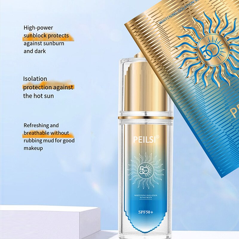 Face Cream Sunscreen Manufacturer - SPF50 PA+++ Whitening Brightening Waterproof Sweat Proof for Women & PeilSi