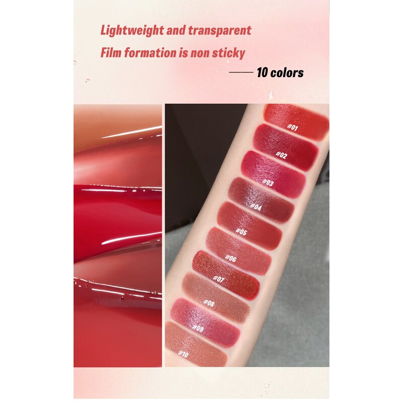 Lip Gloss Kit Manufacturer - Private Label 10 Colors Water Mirror Glossy Moisturizing Glitter Long Lasting Set & SKIH