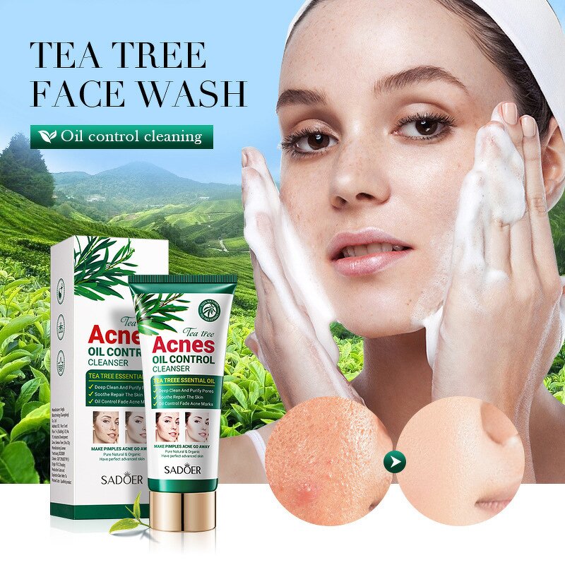 Facial Cleanser Manufacturer - Moisturizing Hyaluronic Acid Organic Anti-Acne with Tea Tree Removes Acne & Private Label