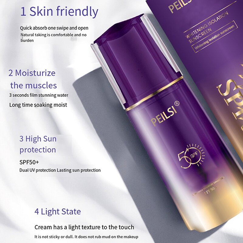 Sunscreen Manufacturer - Whitening Isolation SPF 50 Moisturizing Sunblock Face Cream Korean Cream & PeilSi OEM ODM