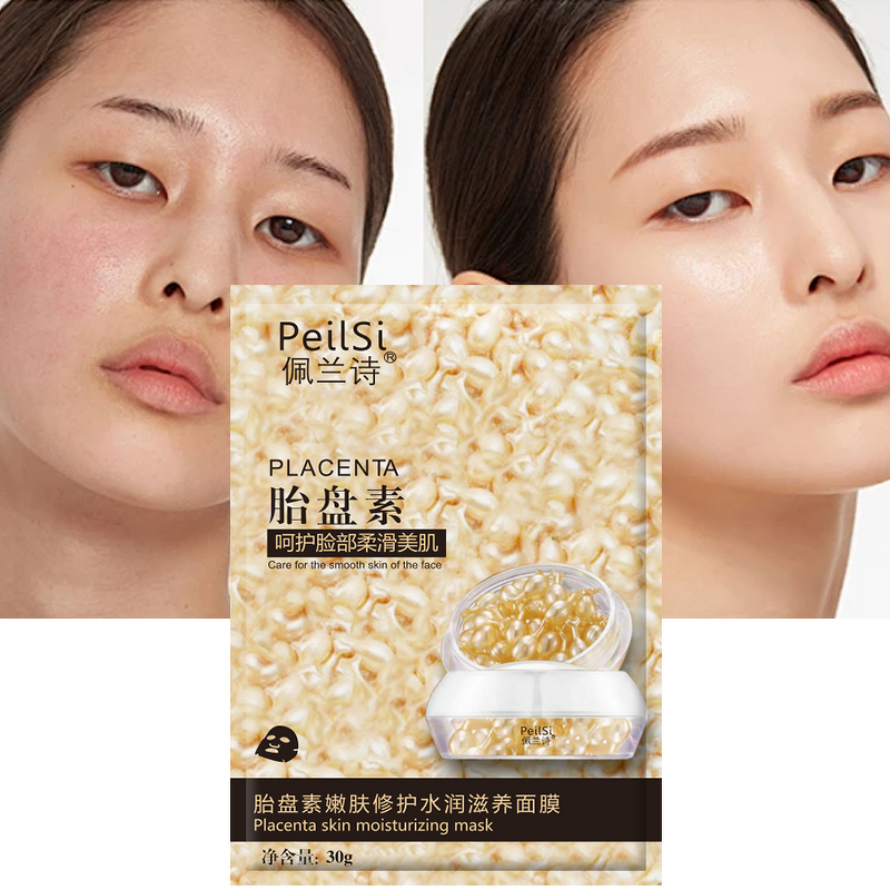 Facial Mask Manufacturer - Whitening Placenta Face Sheet Mask Cosmetics & PeilSi Face Care