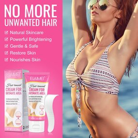 Hair Removal Cream Manufacturer - 60g Non-Irritating Gentle Chemical for Private Areas with Aloe Rose Fragrance