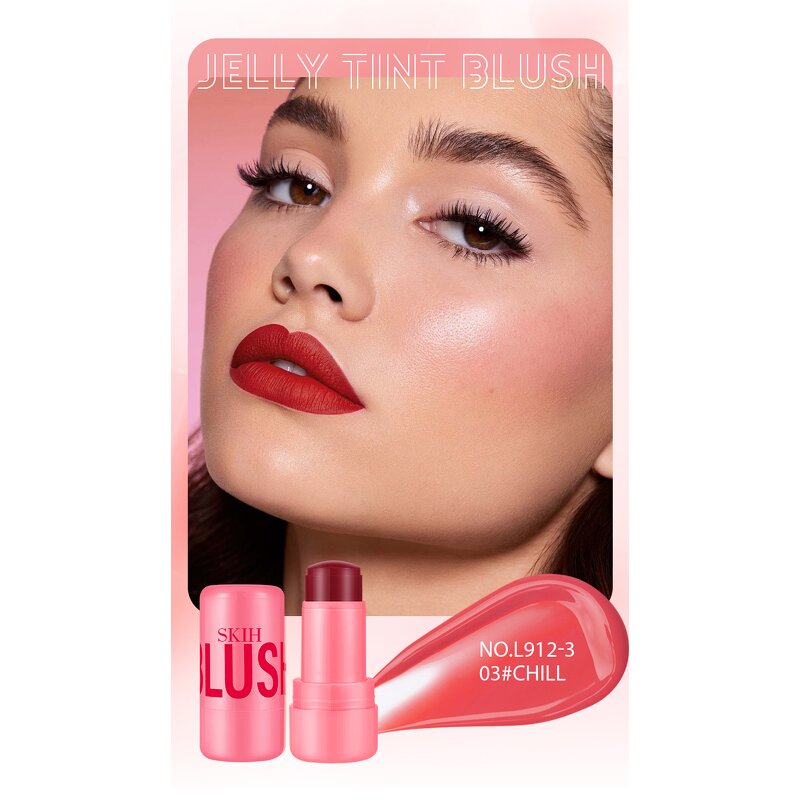 Blush Stick Manufacturer - Tint Stick 4 Color Double Use Fruit Jelly Blusher Lip Balm Moisturizing Cheek Waterproof & SKIH