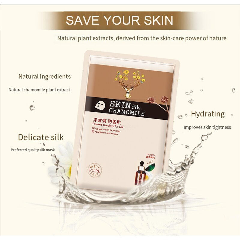 Facial Mask Manufacturer - Whitening Chamomile Face Sheet Mask Cosmetics & Face Care