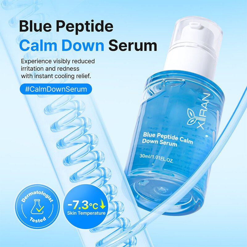 Copper Peptide Serum - Private Label Blue Lotus Centella Soothing Anti Redness Barrier Repair