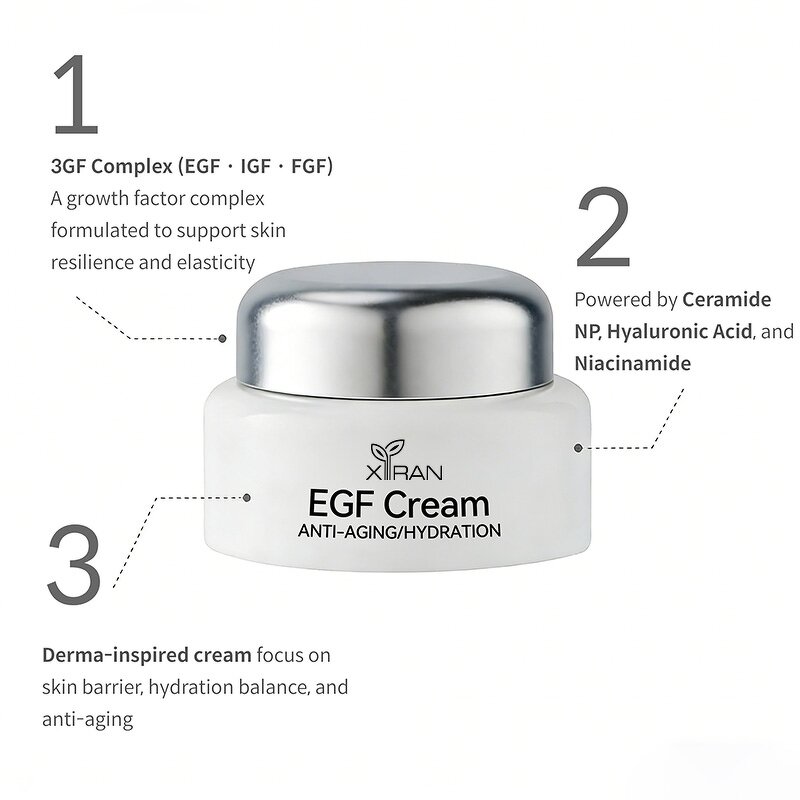 EGF Face Cream - Private Label Anti Aging Collagen Niacinamide Whitening Barrier Repair