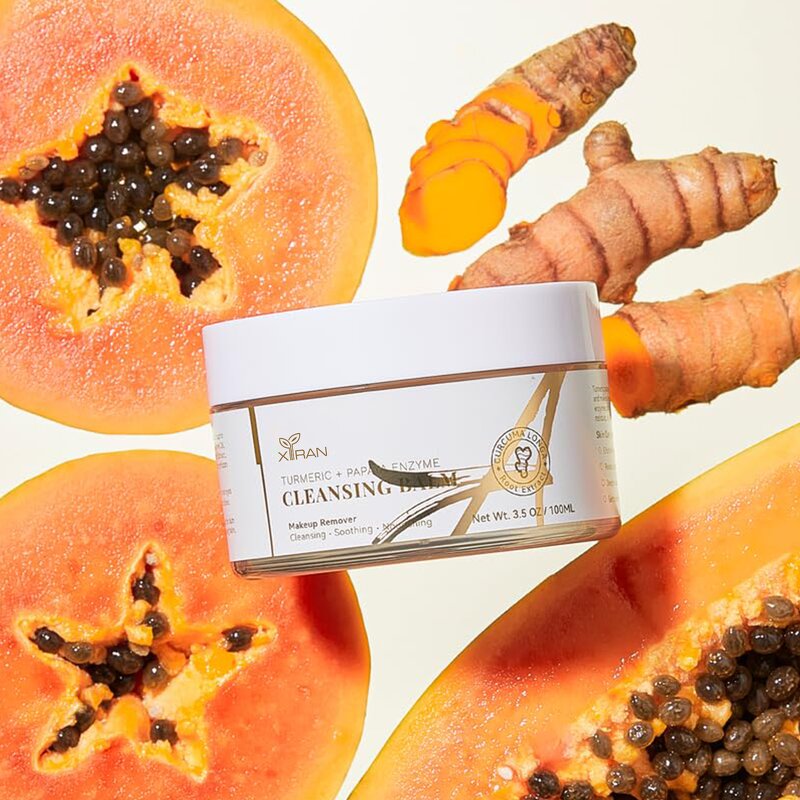 Turmeric Vitamin C Cleansing Balm - Private Label Papaya Enzyme Glow Exfoliate Nourish