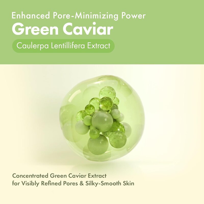 Green Caviar Serum - Private Label Niacinamide Hyaluronic Acid Instant Pore Minimizer Shrink
