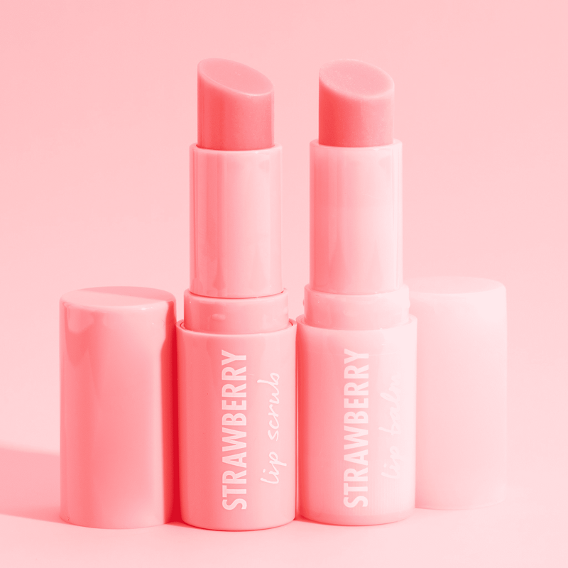 Organic Lip Care Set - Custom Logo Moisturizing Lip Scrub and Balm Coconut Sugar Stick