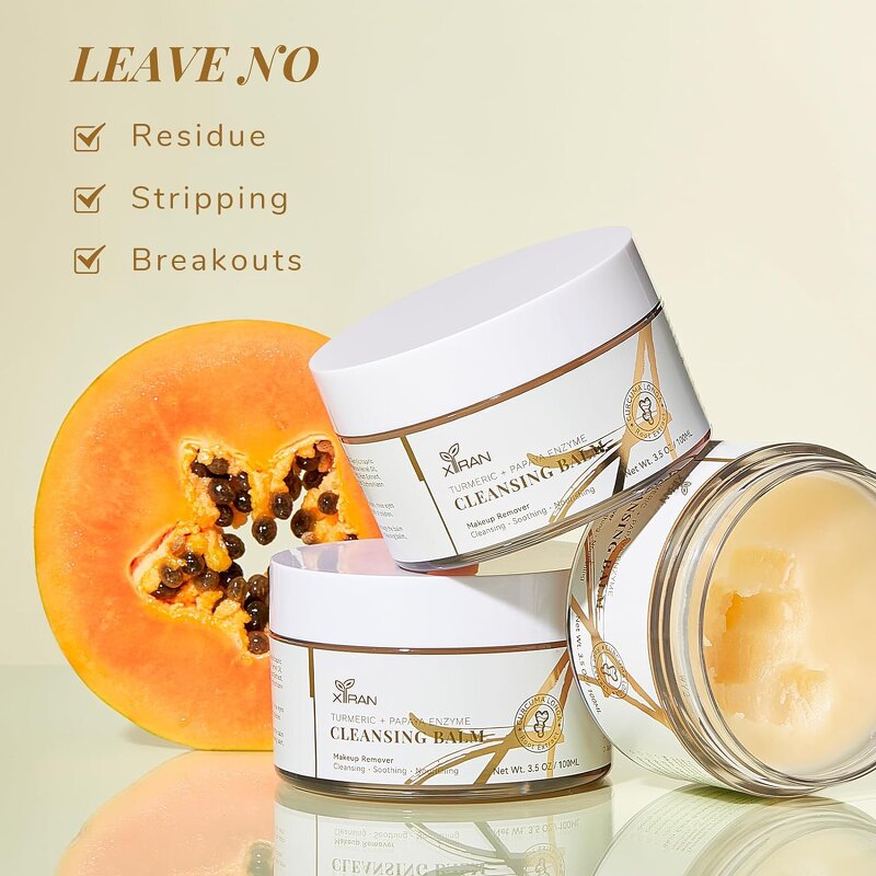 Turmeric Vitamin C Cleansing Balm - Private Label Papaya Enzyme Glow Exfoliate Nourish