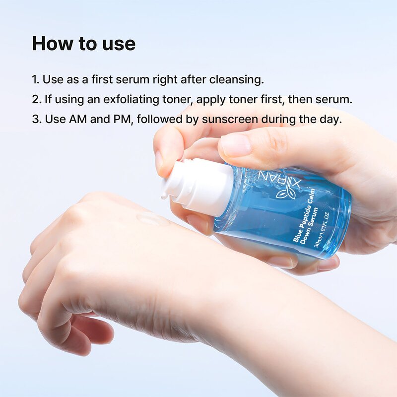 Copper Peptide Serum - Private Label Blue Lotus Centella Soothing Anti Redness Barrier Repair