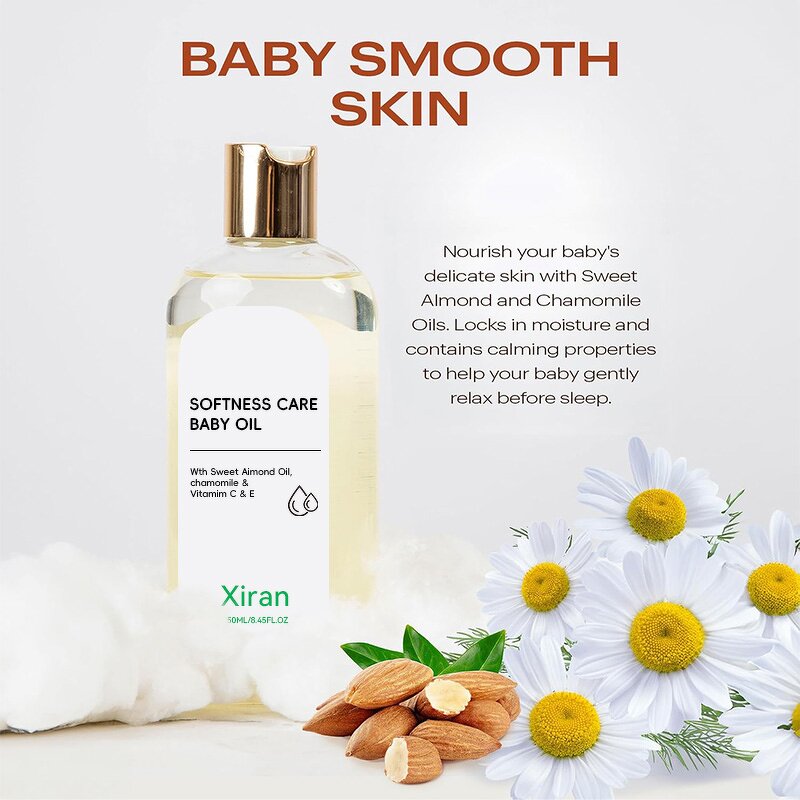 Sweet Almond Baby Oil - Private Label Chamomile Vitamin E Moisturizing Massage Skin Care