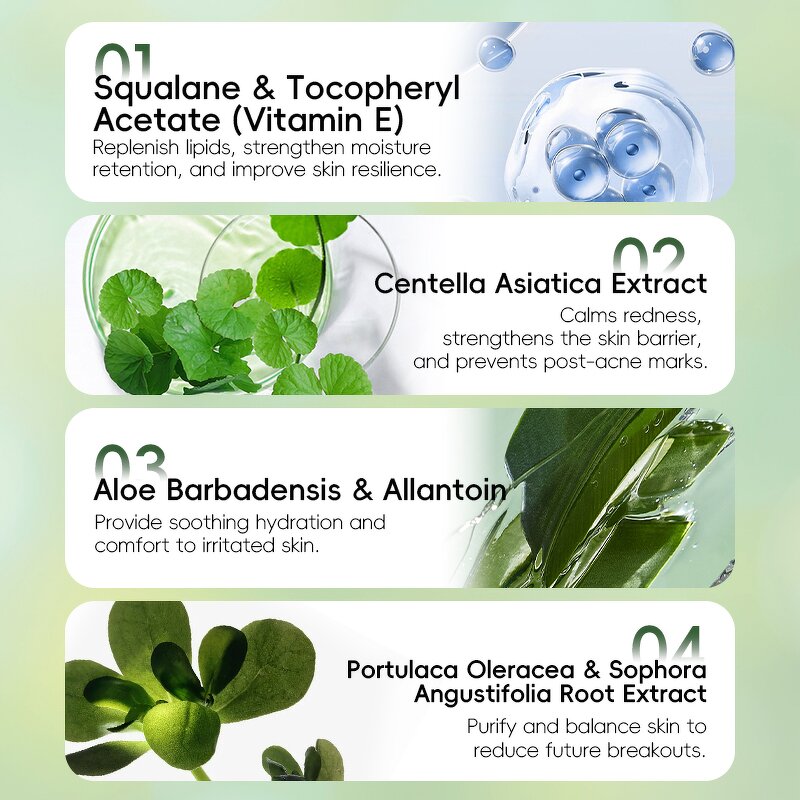 Botanical Clarity Cream - Private Label Vegan Centella Hyaluronic Acid Aloe Acne-Prone Skin