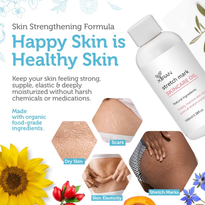 Maternity Belly Oil - 100% Natural Improve Scars Stretch Marks Custom Anti Stretch Mark Oil