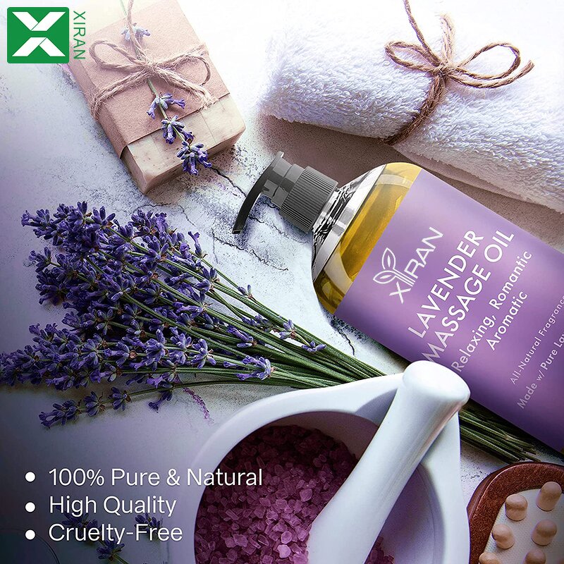 Lavender Massage Oil - Private Label 100% Pure Natural Organic SPA Hair Face Body Care