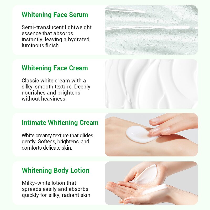 Whitening Skincare Set - Private Label OEM Glutathione Alpha-Arbutin Niacinamide Vegan All Skin