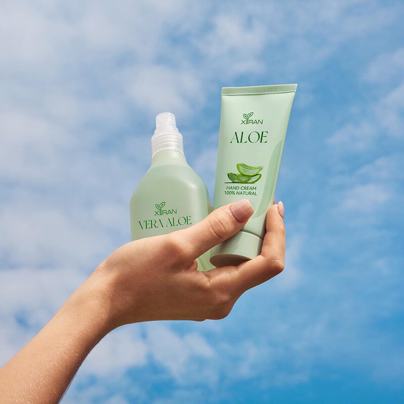 Aloe Vera Hand Care Set - Private Label 100% Natural Lotion + Face Mist Hydra Mini Custom