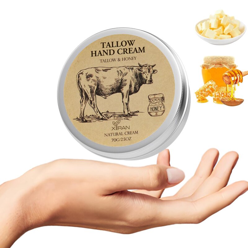Tallow Hand Cream - Private Label Tallow and Honey Soothe Repair Deeply Moisturizing Lotion