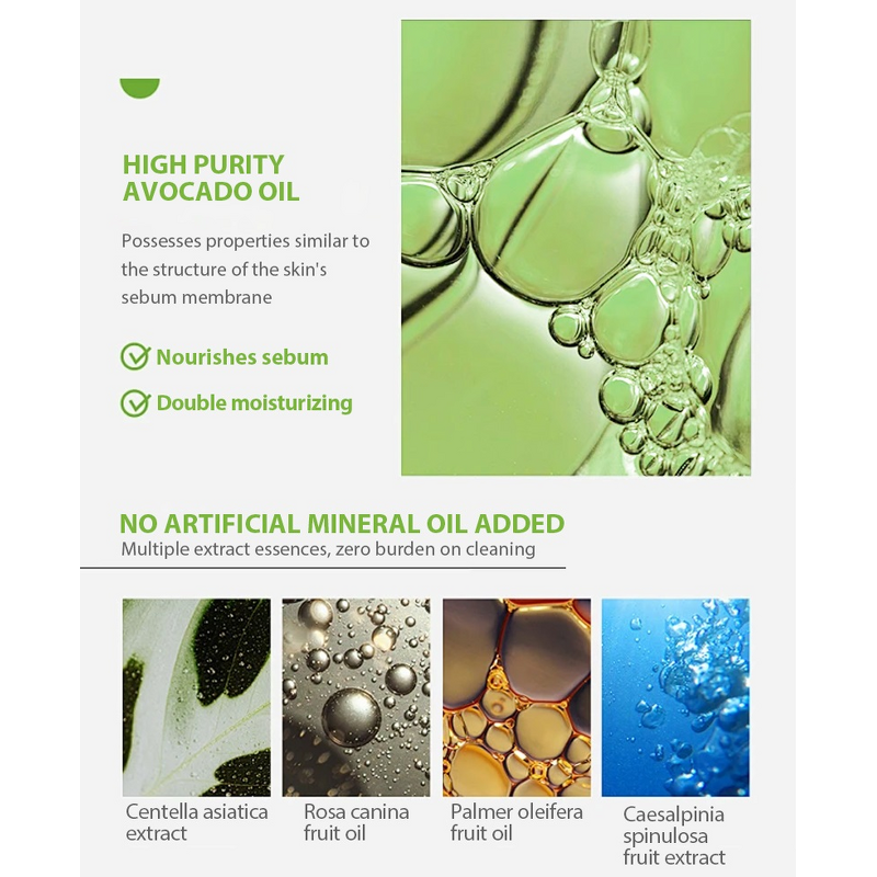 Avocado Makeup Remover Balm - Cosmetics Factory Vegan Gentle Moisturizing Deep Cleansing