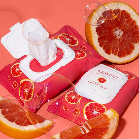 Makeup Remover Wipes - Private Label Custom Logo Fruits Scent Daily Facial Cleanser Towelettes