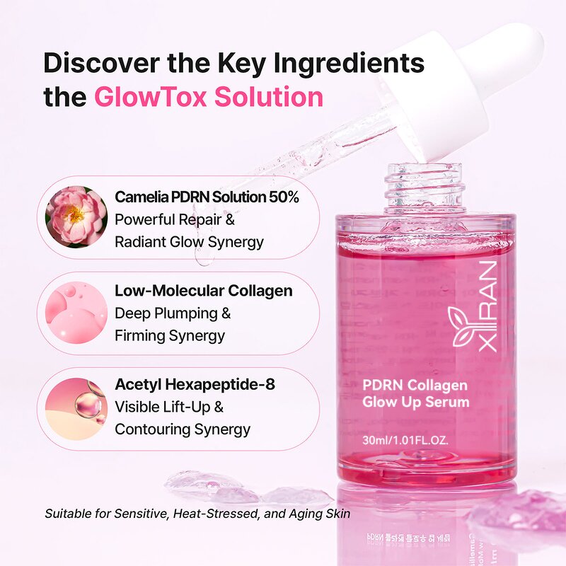 Camellia PDRN Serum - Private Label Collagen Anti Aging Plumping Instant Glow Pink Face Serum