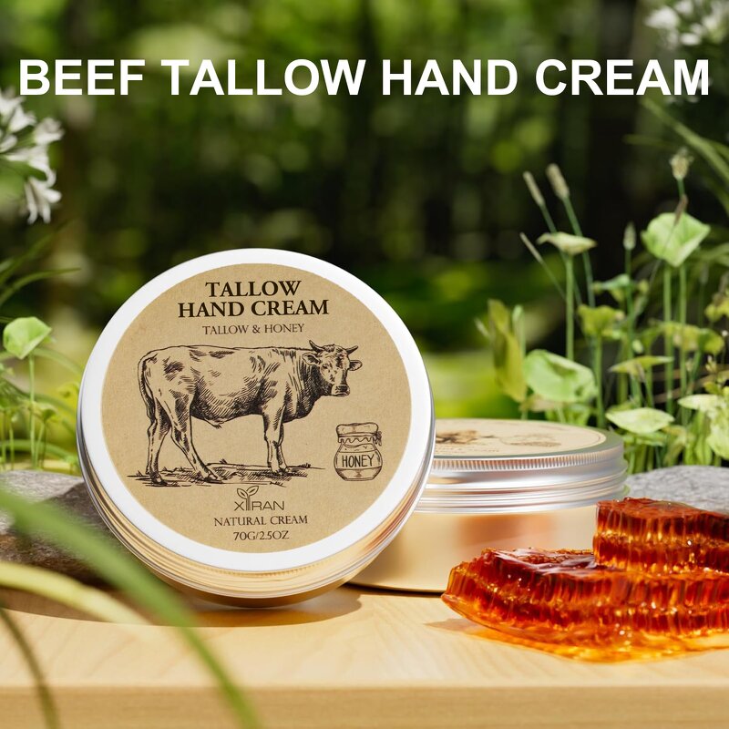 Tallow Hand Cream - Private Label Tallow and Honey Soothe Repair Deeply Moisturizing Lotion