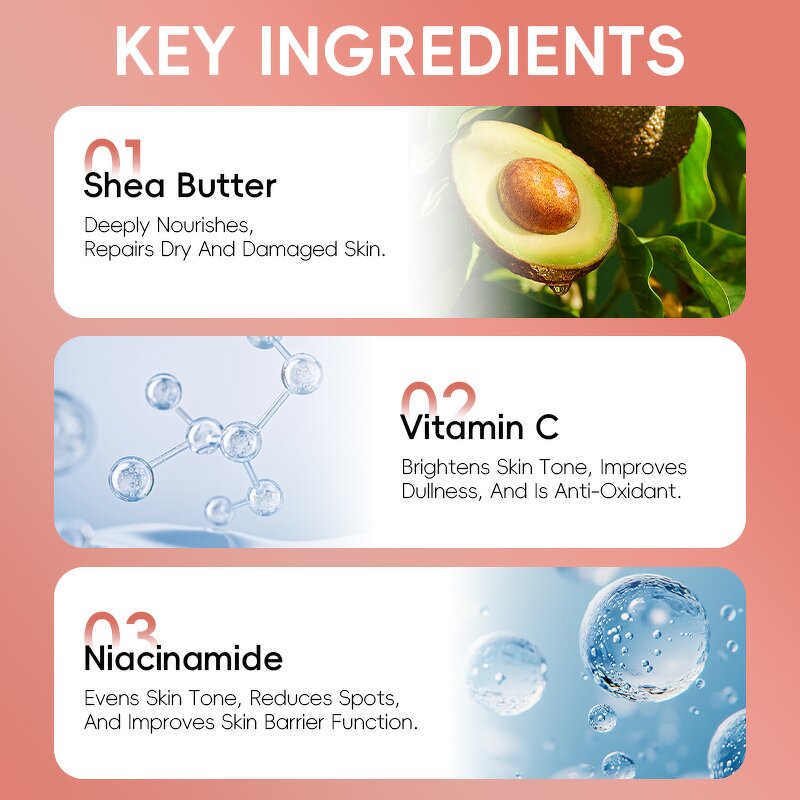 Whitening Body Cream - Private Label Shea Butter Vitamin C Reduce Dark Spots OEM ODM