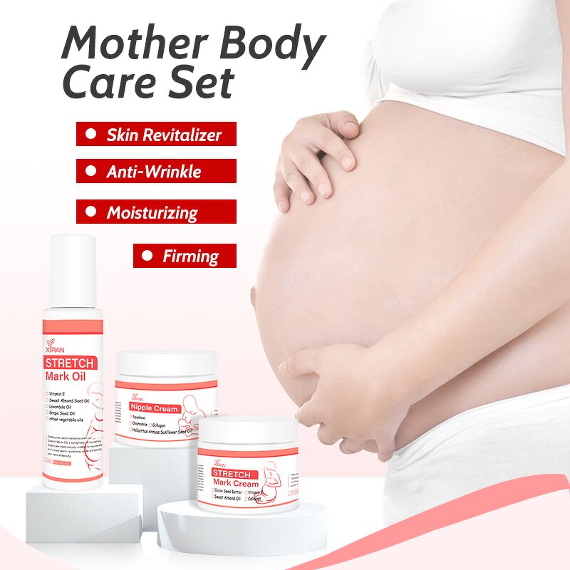 Pregnancy Skin Firming Kit - Private Label Stretch Mark Oil Cream Nipple Cream Breastfeeding