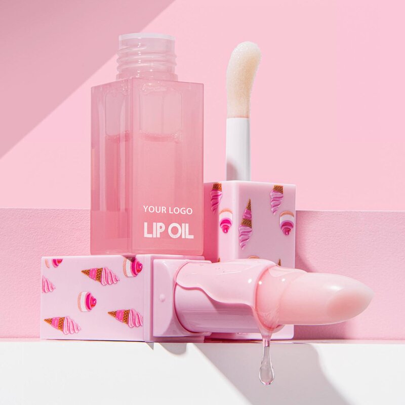 Lip Balm Lip Oil Set - Organic Vitamin E Coconut Oil Hydrating Cherry Lip Butter Private Label