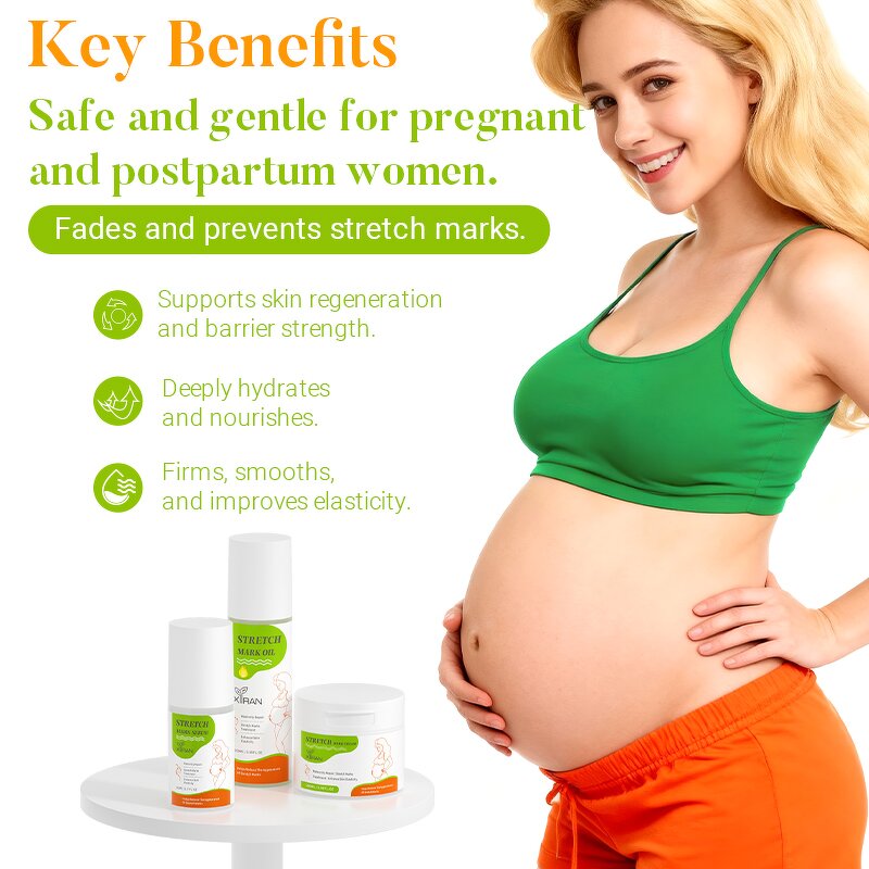 Anti Stretch Mark Set - Private Label Organic Sweet Almond Argan Pregnancy Scar Removal