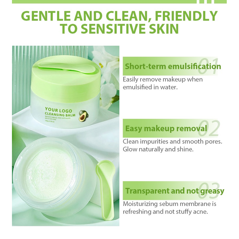 Avocado Makeup Remover Balm - Cosmetics Factory Vegan Gentle Moisturizing Deep Cleansing