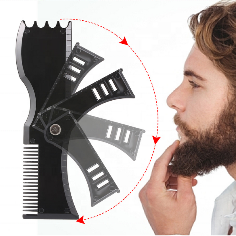 Beard Shaping Template - Men Grooming Styling Tool Adjustable Razors Barber Pencil Perfect Line up