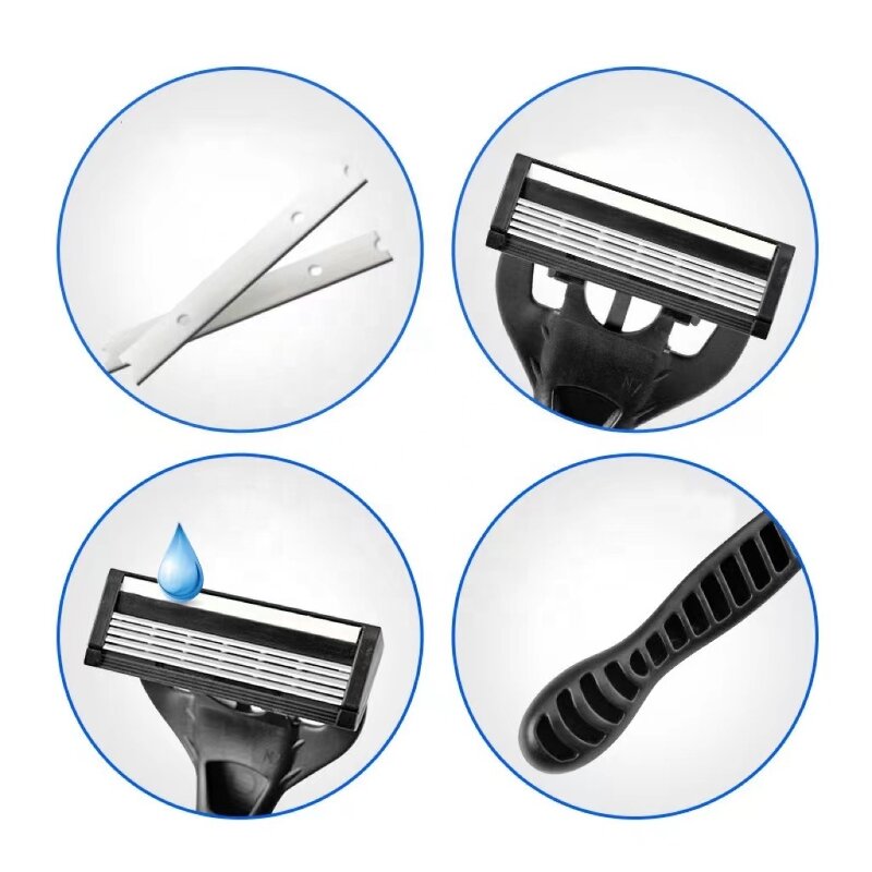 Disposable Razors for Men - 3 Pack 5-Blade Ultra-Soothing Comfortable Face Body Shaving