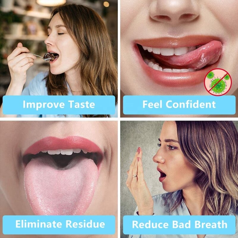 Stainless Steel Tongue Scraper - 3pcs 304 Portable Oral Care Aluminum Box Bad Breath Remover