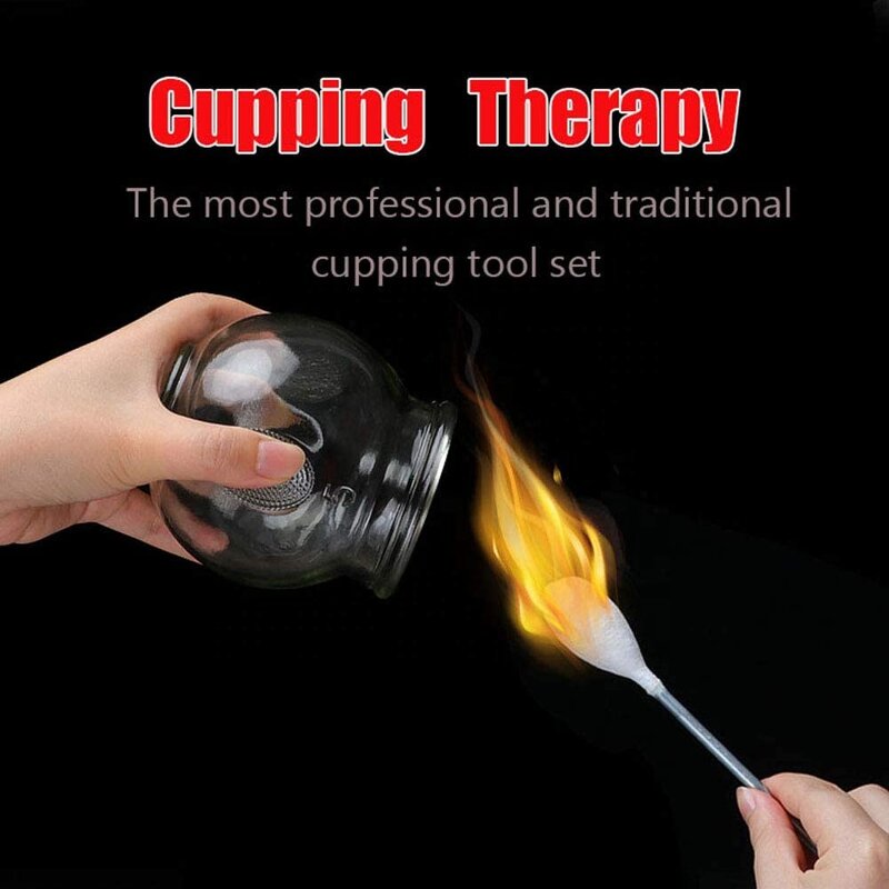 Glass Cupping Jar Set - Professional 42pcs Chinese Acupoint Fire Vacuum Therapy Massager