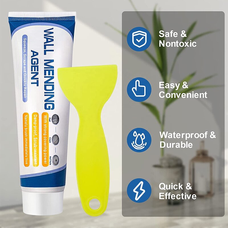 Universal Caulk Sealer - Waterproof Self-Adhesive Hole Filler Drywall Patch with Scraper