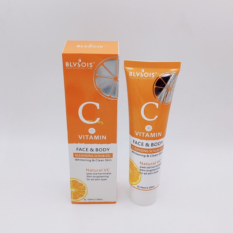Vitamin C Scrub Gel - Natural Face Body Pore Deep Cleansing Exfoliating Whitening Skin Care