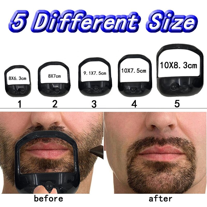 Goatee Shaping Set - 5 Sizes Fashion Shaving Lineup Beard Styling Template Grooming Tool