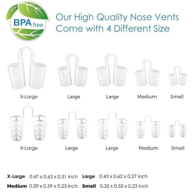 Anti Snoring Nose Vents - 8 Pack Different Size Ease Breathing Nasal Dilator Breathing Relief