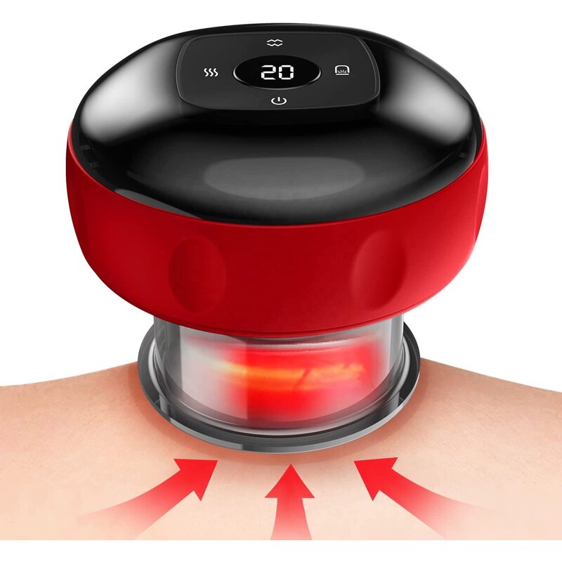 Electric Cupping Massager - 12 Modes Pressure Vacuum Cellulite Neck Shoulder Back Scraping