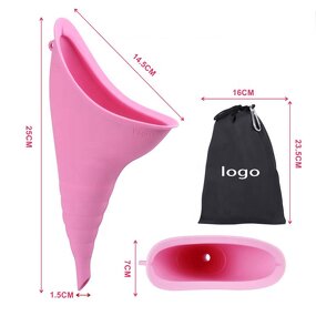 Reusable Female Urinal - Travel Portable New Version Silicone Funnel Feminine Hygiene Pee Cup