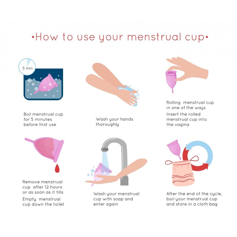 Silicone Menstrual Cup - Eco-Friendly Reusable Health Care 12 Hours Wear for Women Period Care