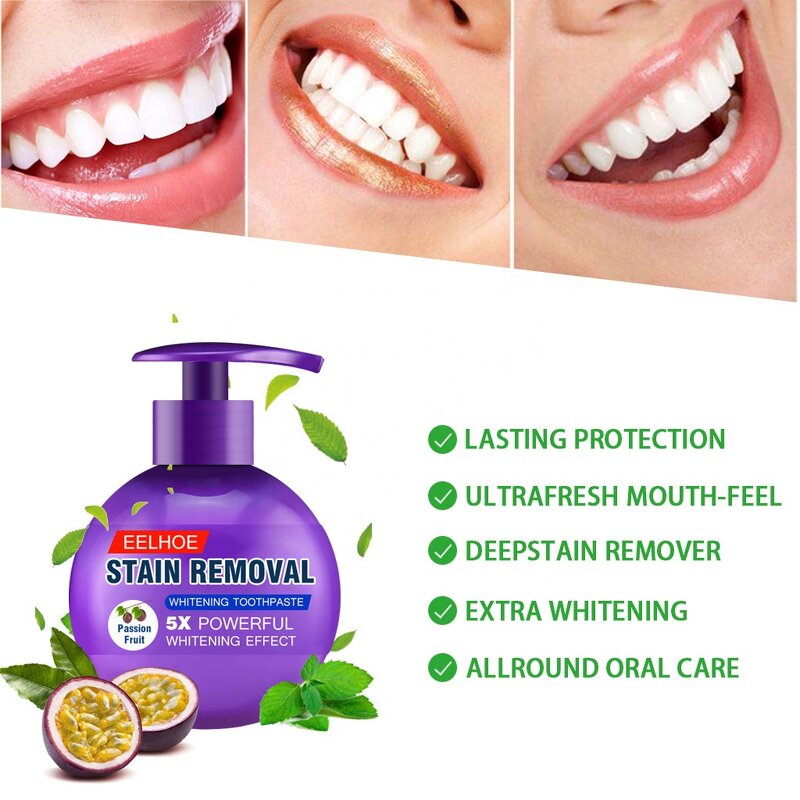 Oral Care Gel Toothpaste - Fresh Breath Pump Stain Removal Whitening Strengthening Gums Anti-Cavity