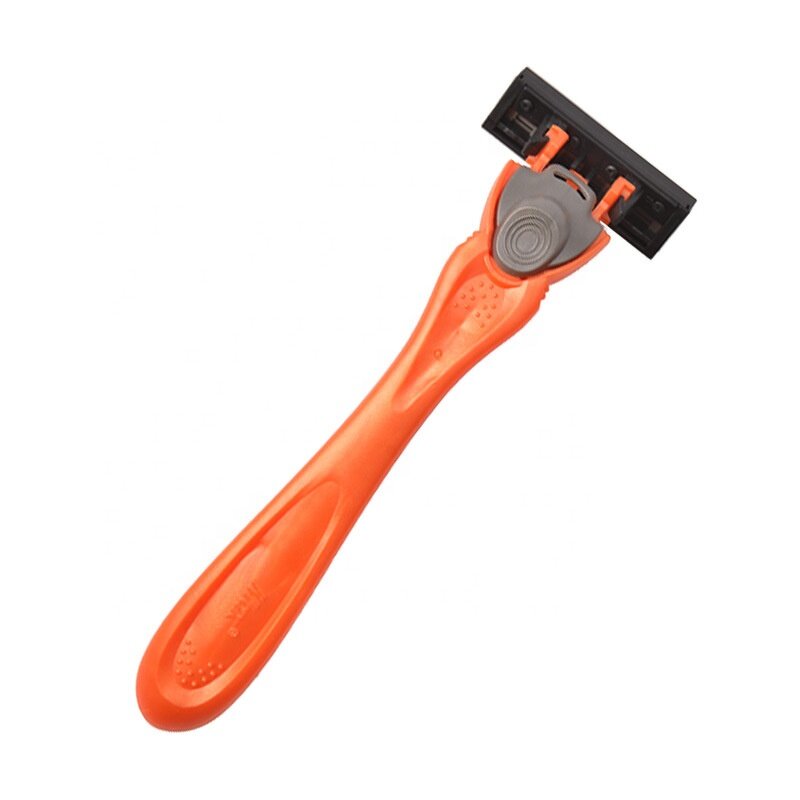 5-Blade Disposable Razor - Aloe Vitamin E Anti-Slip Grip 1 Handle 6 Cartridges Man Shave
