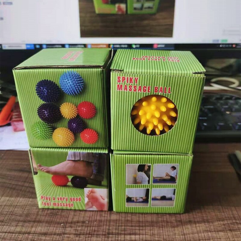 Massage Balls - Deep Tissue Plantar Fasciitis Reflexology Stress Therapy Spiky Foot Roller